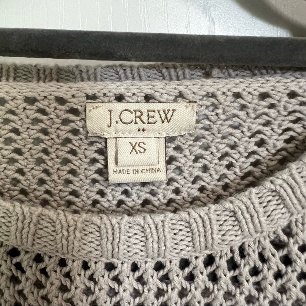 J. Crew Open Knit Sweater Womens XS Neutral Minimalist Coastal Grandma - Picture 2 of 4